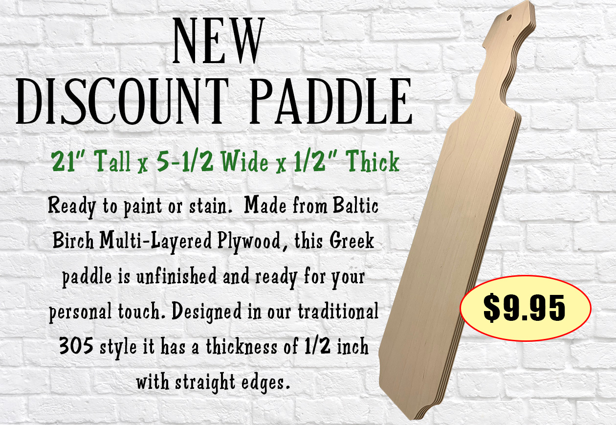 Discount Fraternity Sorority Paddles