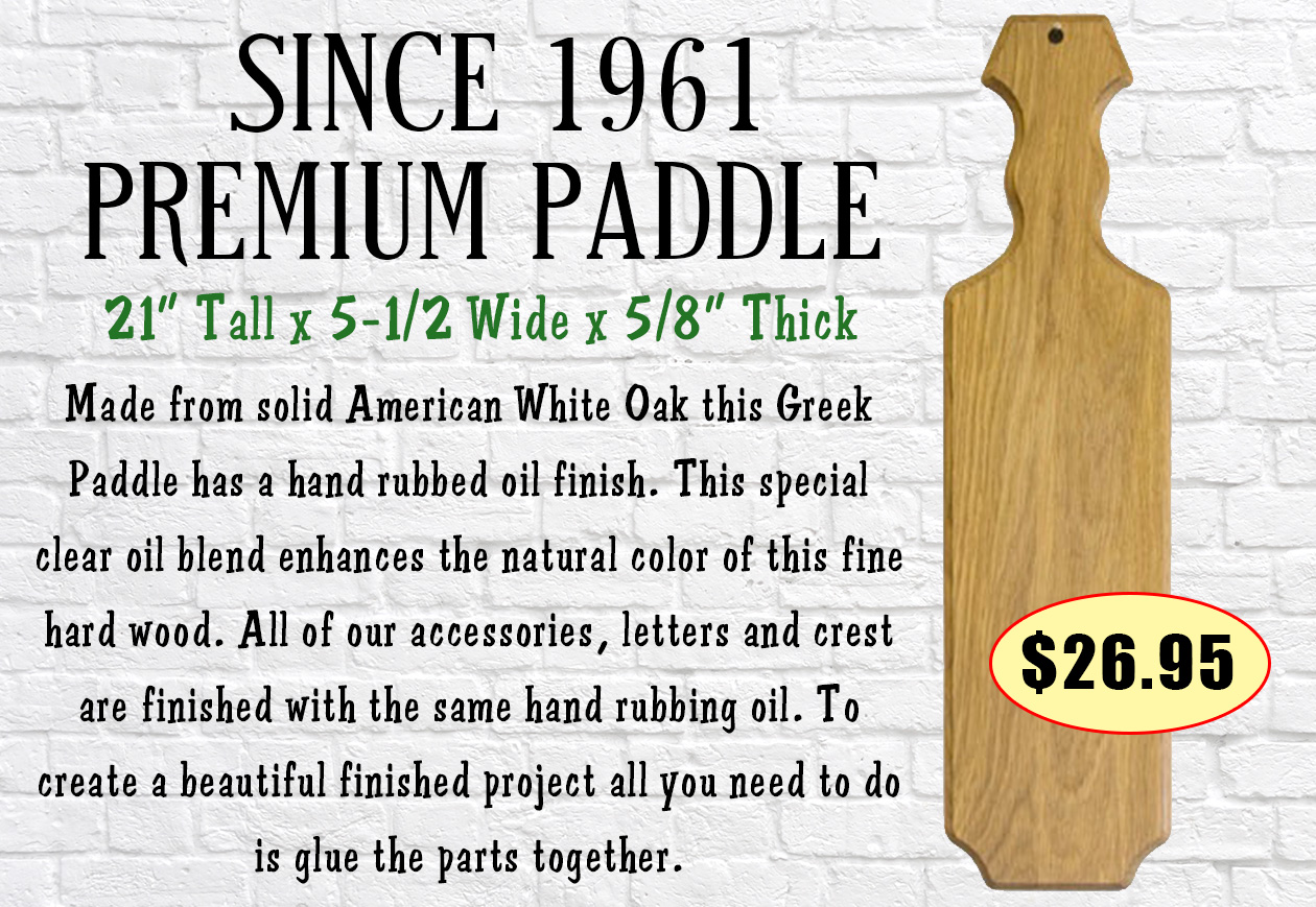 Custom Fraternity Paddles - Greek Gear