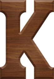 Wooden letter K H 4cm